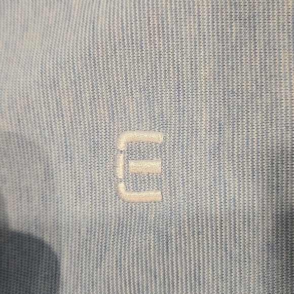 TRAVIS MATHEW PIMA COTTON BLEND  HEATHERED BLUE POLO SHIRT. SIZE LARGE. - Picture 5 of 9